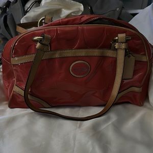 Red coach leather purse